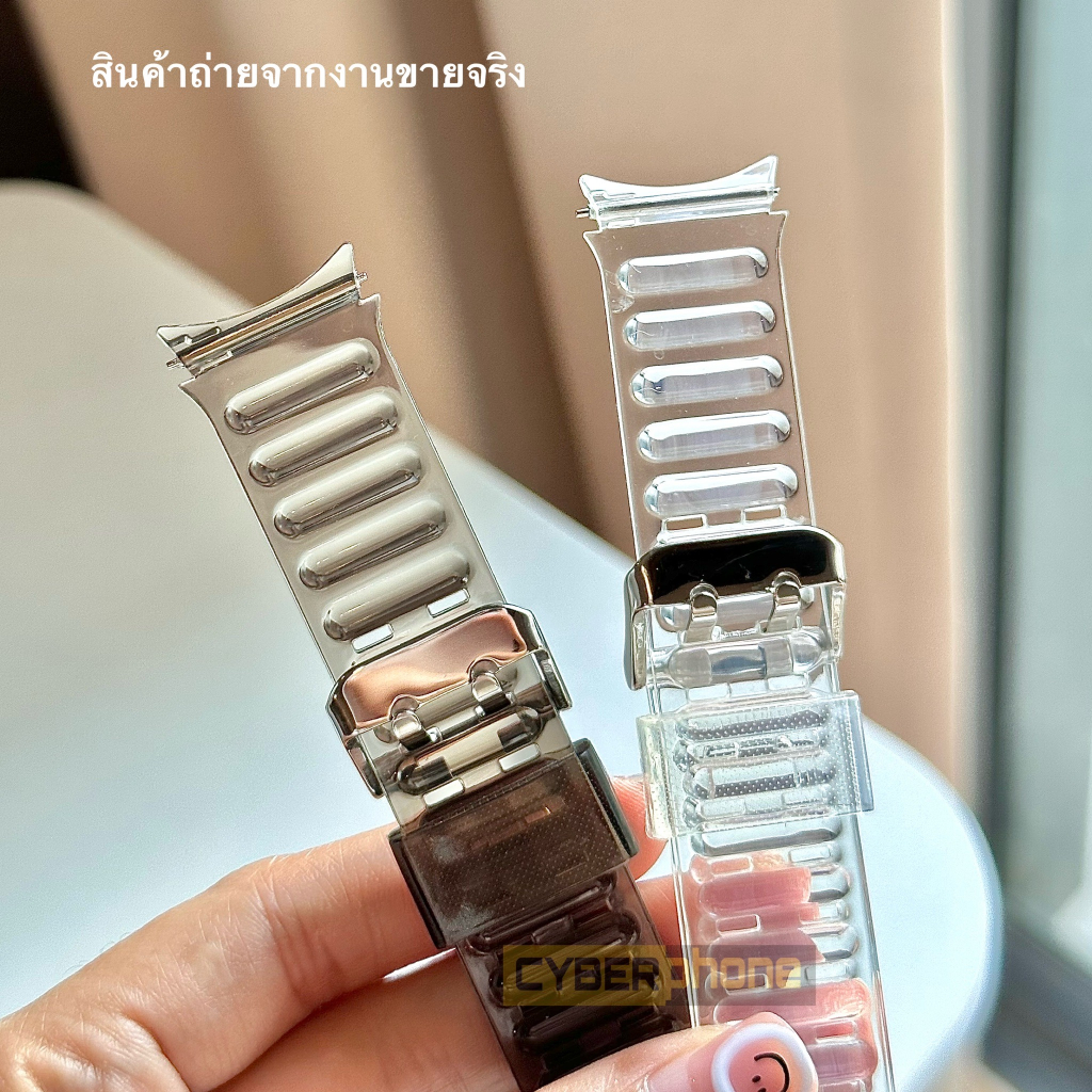 สายนาฬิกา สีใส Galaxy watch 6 5 4 5pro ( 40mm 42mm 44mm 46mm ) ขนาด 20 มม สายเสริม pro Samsung สายเปลี่ยน 20 mm 20mm ใส