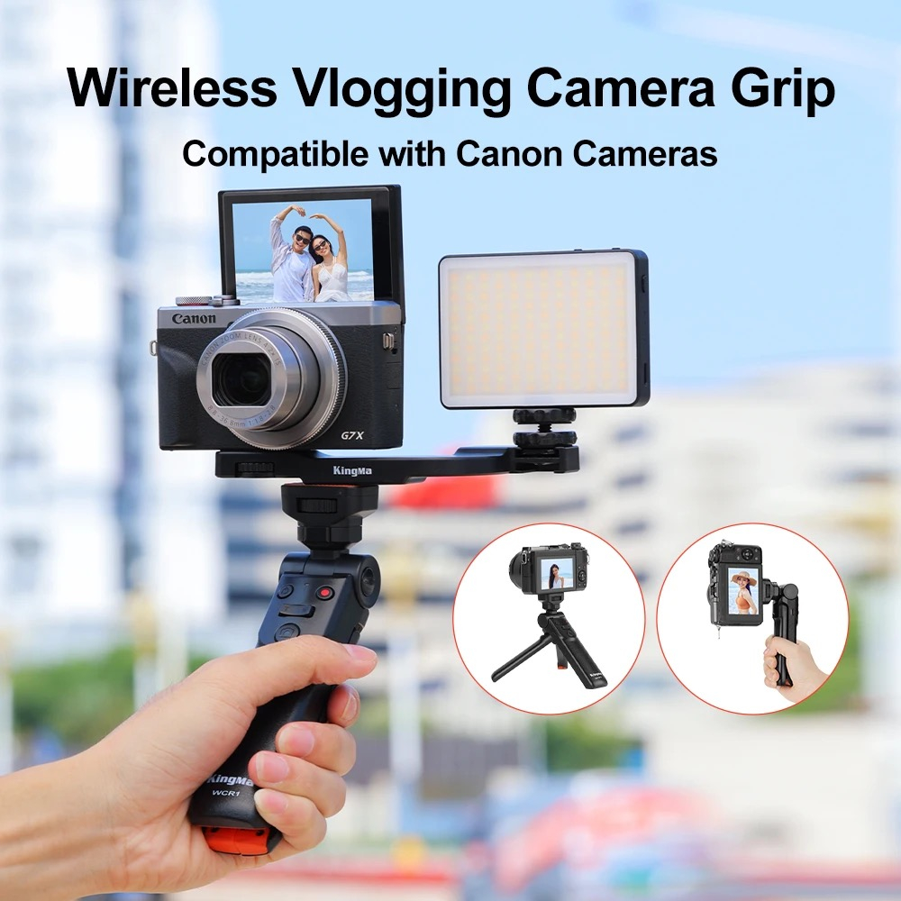 Kingma Sony / Canon / Panasonic / Fujifilm Camera Hand Grip Vlog Multi-funtion Remote Control Selfie Stick Vlogging Grip