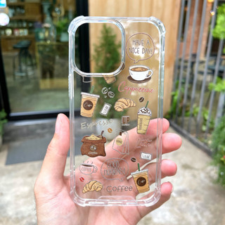 เคสสายคาเฟ่ เคสกาแฟ / เคสชาเขียว รุ่น iPhone ไอโฟน  14/14Pro/13/13Pro สินค้าใหม่ เคสใส เคสมือถือ มินิมอล