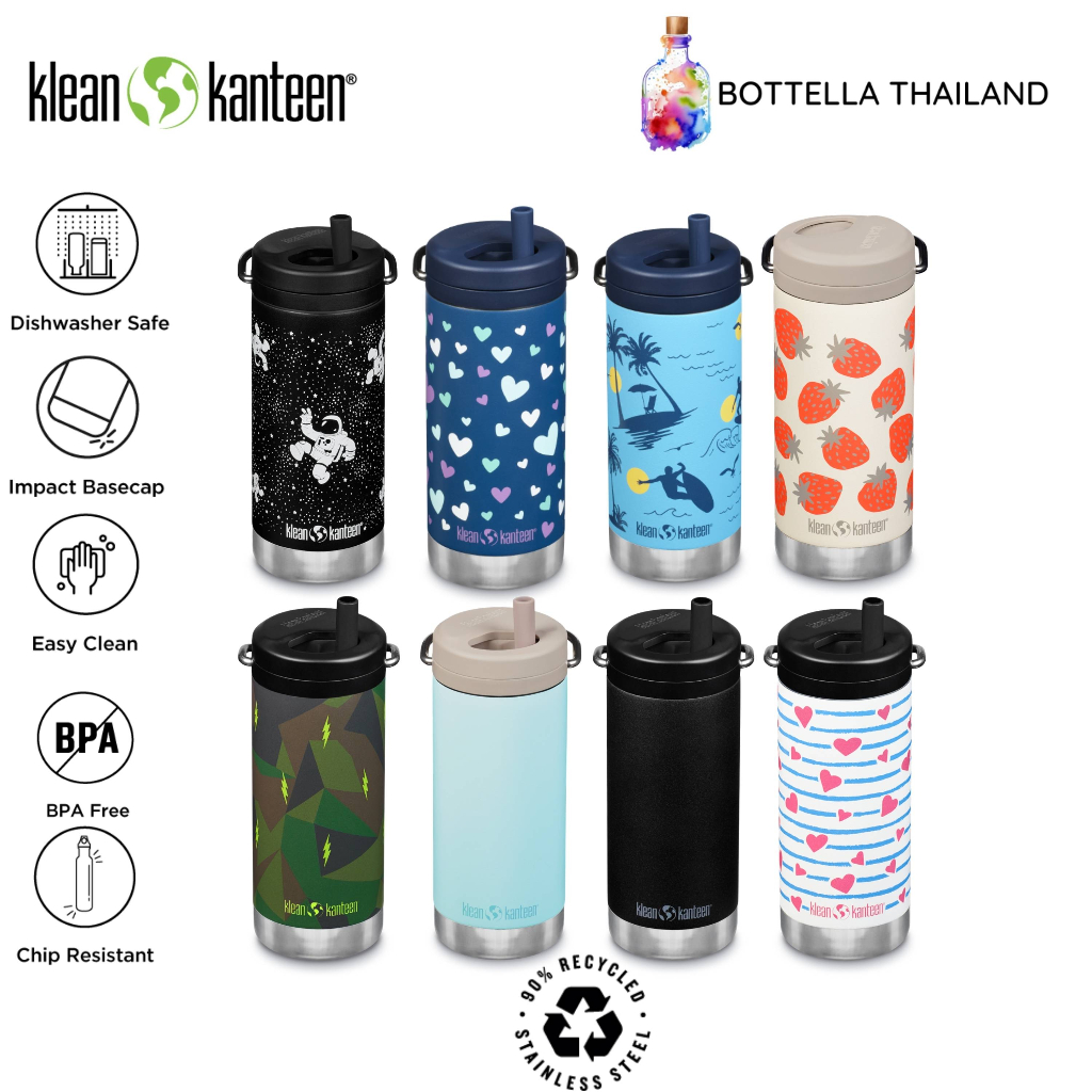 KLEAN KANTEEN  Insulated TKWide 12 oz with Twist Cap ขวดน้ำเก็บอุณหภูมิแบบฝาพร้อมหลอด ความจุ 355 มล.