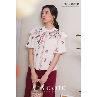 🌷Ala Carte เสื้อผ้าเครป งานปัก size 2xl อก 44" มือสอง🌷