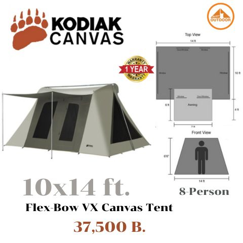 Kodiak 10x14 ft. Flex-Bow VX Canvas Tent w/ Tarp - 8 Person