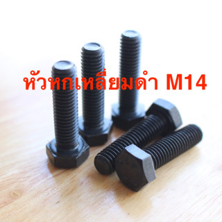 น็อต สกรู สกรูหัวหกเหลี่ยมดำ M14 ยาว 40 - 60 มิล เกลียวมิล