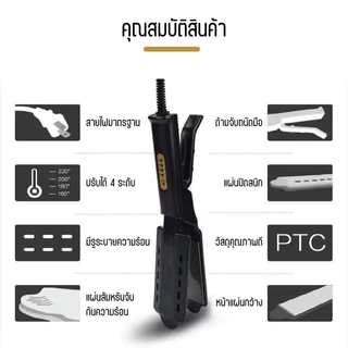 PAE-201 เครื่องหนีบผม ที่หนีบผม ทำผมตรงหรือลอน อุปกรณ์ทำ ปรับได้4ระดับ