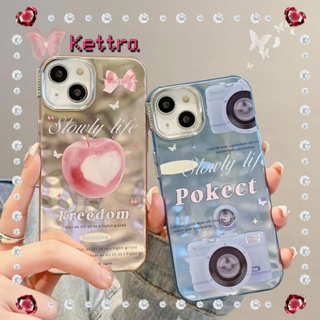 💜Kettra💜ป้องกันการหล่น ขอบเต็ม iPhone 11 14 pro max เส้นขอบโปร่งใส ความคิดสร้างสรรค์ ขรุขระ ศิลปะ case for iPhone 12 13