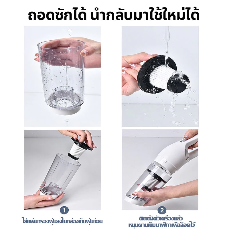 KENTO LITE เครื่องดูดฝุ่นไร้สาย 30000Pa 3in1 หัวต่อ แบบมือถือ เครื่องดูดฝุ่นในบ้าน พลังดูดแรงและอายุการ thumbnail 8