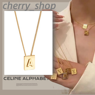 🍒CELINE Alphabet Necklace สร้อยคอสุภาพสตรี lisa