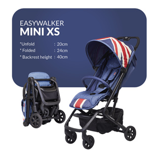 รถเข็นเด็ก Easywalker Mini Buggy XS พับเล็กขึ้นเครื่องบินได้ มือสอง ญี่ปุ่น ยังวางขายอยู่ในช้อป ลาย Union Jack Vintage