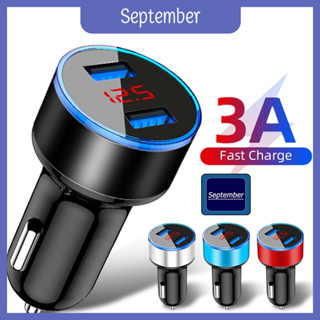 September 2 in 1 ที่ชาร์จในรถ ชาร์จเร็ว QC3.0 USB Car Charger Quick Charge หัวชาร์จ 2ช่อง USB 3.0 อะแดปเตอร์ ชาร์จในรถ