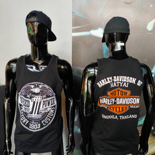 เสื้อยืด OLP กล้ามผู้ชายสีดำลิขสิทธิ์แท้จาก Harley Davidson 40291328