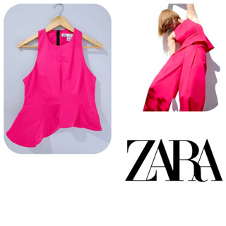 เสื้อเเขนกุด zara สี chocky pink size m