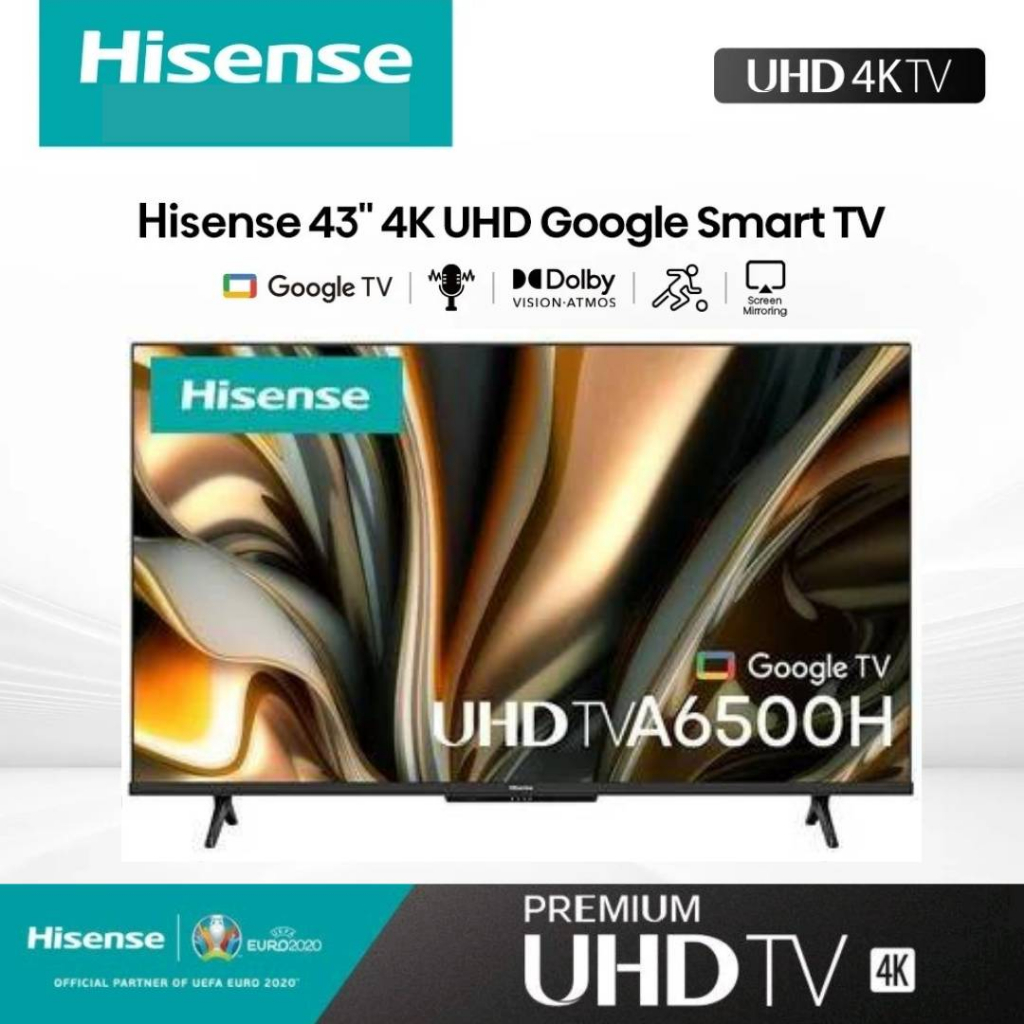 Hisense สมาร์ท ทีวี 43นิ้ว UHD TV 4K รุ่น A6500H Wifi/Google TV/Google Assistant & Netflix & Youtube