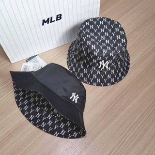 พร้อมส่ง MLB Monogram Classic Reversible Bucket Hat หมวกปีกสีดำ logo NY รุ่นนี้ใส่ได้ 2 ด้าน