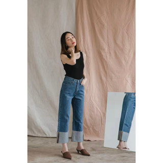 (ส่งต่อ) The Wardrobe Bangkok - Mane Blue Culottes Jeans Dark Blue กางเกงยีนส์