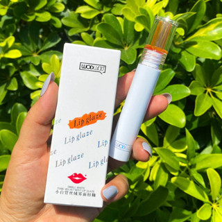 ลิปจุ่มเนื้อกำมะหยี่ WODWOD779  นุ่มละมุน ครีมมี่ เบลอปากสวย ปากชุมชื้น Small White Tube Velvet Mist Lip Glaze