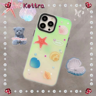 💜Kettra💜ป้องกันการหล่น ขอบเต็ม iPhone 11 14 pro max เลเซอร์ ดาว เรียบง่าย เส้นขอบโปร่งใส หวานสวย case for iPhone 12 13