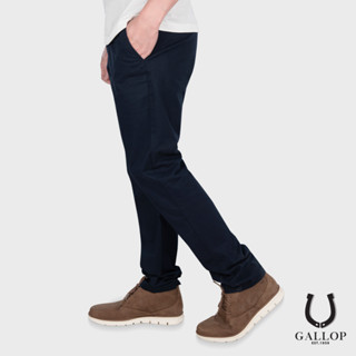 GALLOP : CHINO PANTS  กางเกงขายาวทรงกระบอก (ผ้าชิโน) รุ่น GL9008 สีกรม