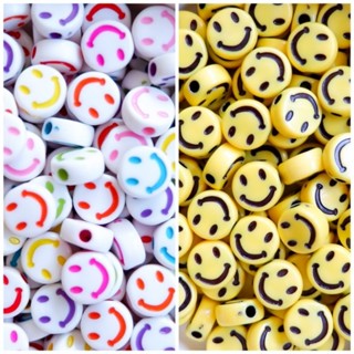 ลูกปัดหน้ายิ้ม (Smiley Beads) ขนาด 10 mm