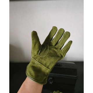 ถุงมือหนัง Cow Leather Gloves (ซักได้) สีเขียว