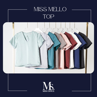 Miss Office เสื้อพริ้ว เบสิค มีแขน (คอวี) (MT-171)