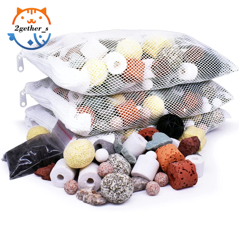 2gether หินกรอง 12 in 1 หินกรองตู้ปลา 500g หินภูเขาไฟ หินกรองบ่อปลา Ceramic Ring