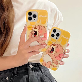 💕พร้อมส่ง💕iPhone 14 13 12 11 Pro Max เคส for เคสไอโฟน11 น่ารัก บางเบาพกพาง่าย การ์ตูน jerry แมวและเมาส์ เรียบง่าย Case