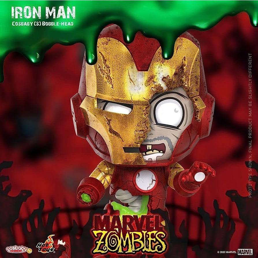 โมเดล Hottoys Cosbaby Marvel Zombies Iron Man ของแท้ มือ1 สีปกติ