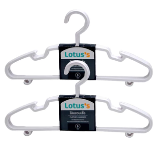[ทั้งหมด 3 แพ็ค] โลตัส ไม้แขวนเสื้อ (แพ็ค 6 ชิ้น) สีขาว LOTUS’S CLOTHES HANGER (PACK 6 PCS.) WHITE