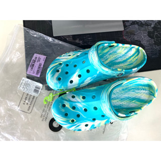 (ได้coinคืนเยอะ)CROCS Baya Marbled Clog เบอร์45-46รองเท้าลำลองผู้ใหญ่ รองเท้าหัวโต