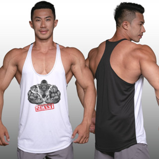 BEAST GORILLA เสื้อกล้ามเพาะกายทรงคลาสสิค  Bodybuilding Dry Fit Gym Tank Top