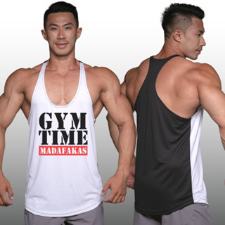 GYM TIME เสื้อกล้ามเพาะกายทรงคลาสสิค Bodybuilding Dry Fit Gym Tank Top