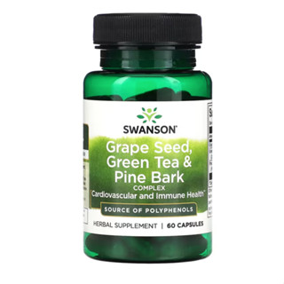 Swanson Grapeseed, Green Tea &amp; Pine Bark Complex 125 mg 60 Caps