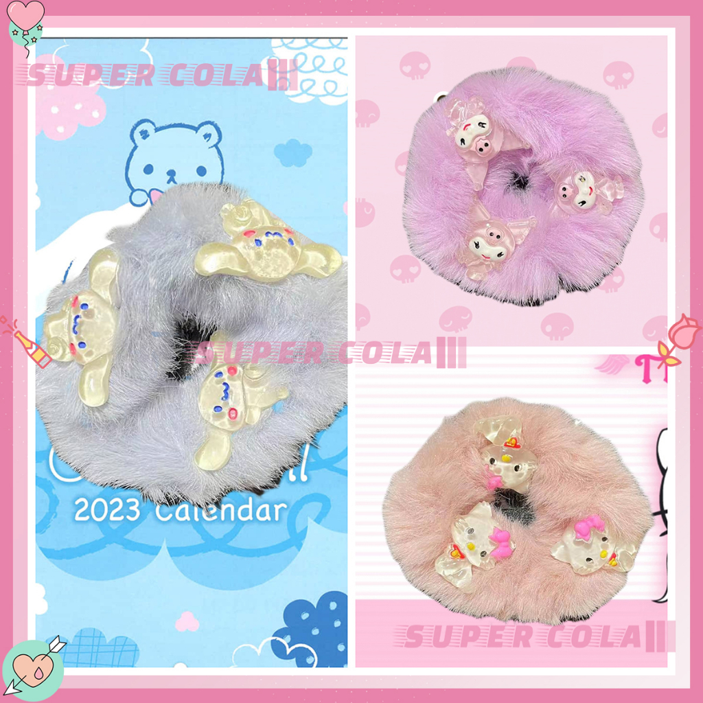 【พร้อมส่งในไทย】Sale ผูกผมหนูน่ารัก สายผูกเส้นผมลายการ์ตูน สัมผัสนุ่ม แมวหนุ่มผู้หญิง หมวกผมตลก