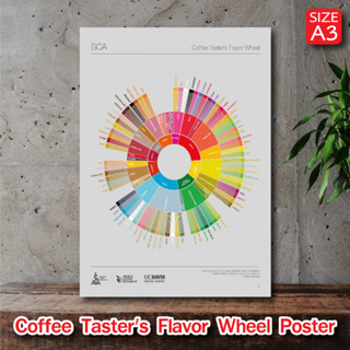 โปสเตอร์ กาแฟ Coffee Tasters Flavor Wheel Poster ตกแต่งร้านกาแฟ แต่งร้านกาแฟ ป้ายร้านกาแฟ ของตกแต่งร้านกาแฟ (A3)