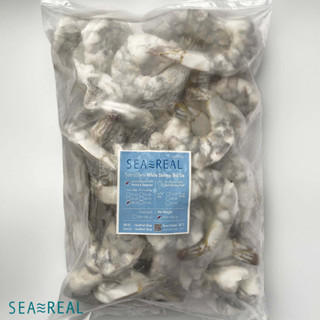 Seareal กุ้งขาวสดแช่แข็งแกะเปลือกผ่าหลังไว้หาง ขนาดใหญ่ น้ำหนักกุ้ง 100% Frozen Raw Shrimp PDTO Net weight 100%