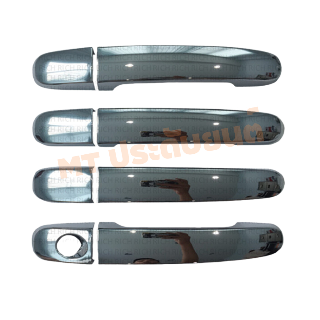 เบ้ากันรอย ครอบมือจับ เบ้าประตู FORD RANGER ปี 2012-2021 ดำด้าน ดำเงา ชุปโครเมียม เคฟล่า - รูปที่ 4