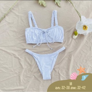 Bikini size L สีขาว บรามีฟองน้ำ พร้อมส่ง