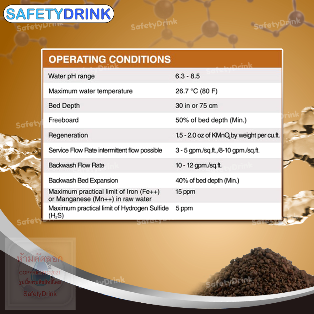 SafetyDrink   สารกรองน้ำ แมงกานีส Manganese Zeolite EZYTEC 25 ลิตร ราคา ถูกที่สุด ดีลบีเคเค แกลเลอรีภาพที่ 3