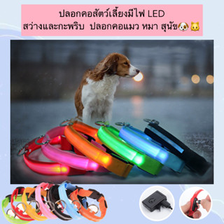 AL-454 ปลอกคอสัตว์เลี้ยงมีไฟ LED สว่างและกะพริบ  ปลอกคอแมว ห…