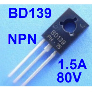 (10ชิ้น)BD139 80V 1.5A NPN Bipolar Power Transistor