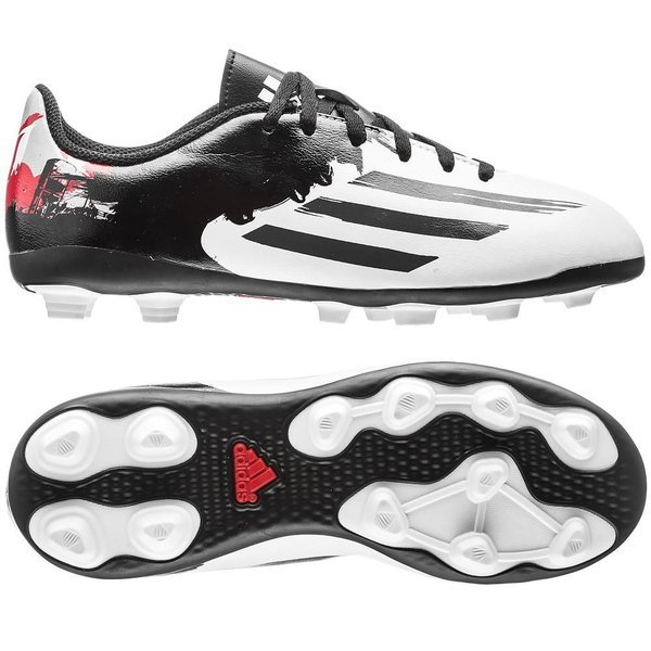 Adidas รองเท้าฟุตบอลเด็ก รองเท้าสตั๊ดเด็ก รุ่น Messi 10.4 FxG White/Granite/Scarlet ของแท้100%