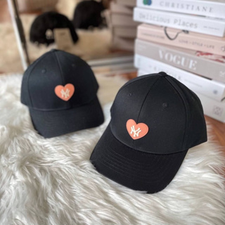 พร้อมส่งหมวก MLB cap สีดำ โลโก้ NY หัวใจส้ม 🖤🧡