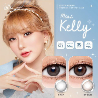 🌸 kitty kawaii : Mini Kelly สายตา 0.00 - 10.00 ขนาด มินิ สี Gray / Brown