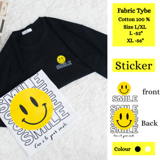 Smile T -shirt (อก 52-56”) เสื้อยืดผ้าคอตตอน 100% Plus size