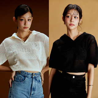 maison KEEPS Kami Cropped Knitted Tops เสื้อครอปไหมพรม ทอฉลุ