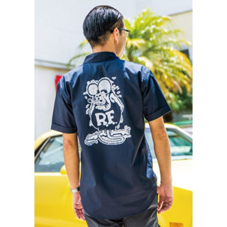 F.B.D Rat Fink Short Sleeve Work Shirt [RIF020NY]เสื้อเชิ้ต