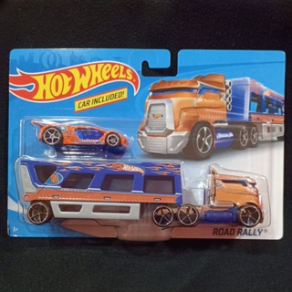 Hotwheels Car Included Big Rig Heat ตัวพ่วงเป็นตู้เทรนเลอร์ สมารถเก็บรถได้ทั้งชั้นบน และชั้นล่างครับ