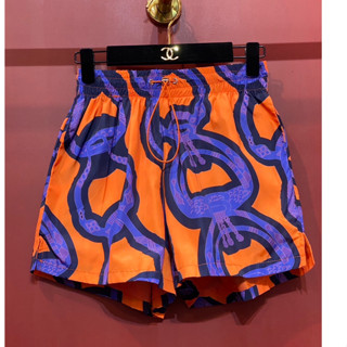 2สี HERMES FANTAISIE D’ENTRIERS  BEACH SHORT กางเกงขาสั้น ซับในตาข่าย ลายคมชัด เฮอเมส แอร์เมส