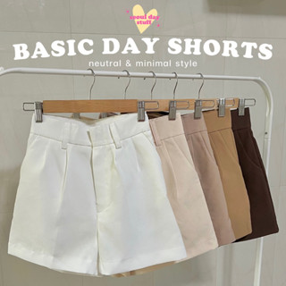 seoulday_stuff◆(BDS007) Basic Day Shorts กางเกงขาสั้นผู้หญิงเอวสูง สไตส์มินิมอล สายแคมป์ปิ้ง ต้องมีแล้ว สีและทรงสวยมากๆ