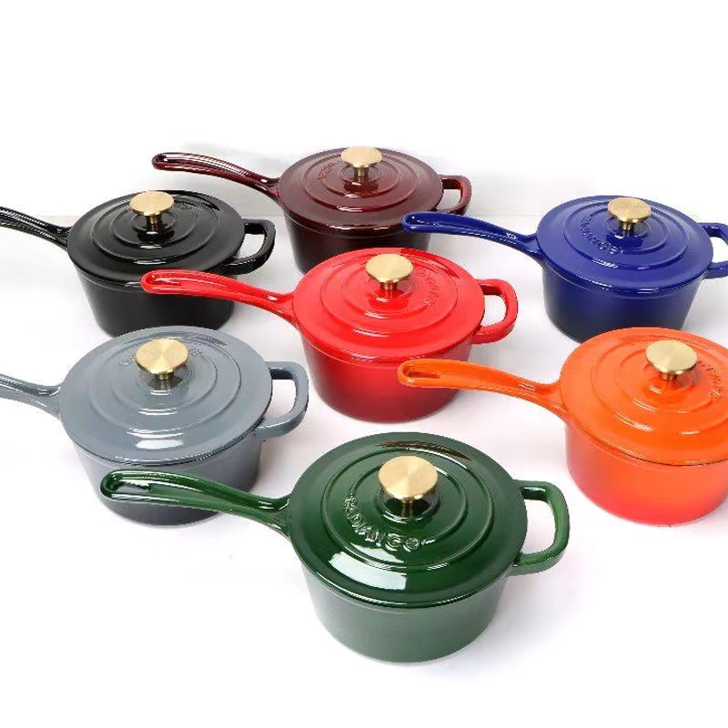 Enamel pot Cast iron pot enamel pot saucepan soup pot milk pot Baby food pot Cooking pot multi-purpose pot 18 cm